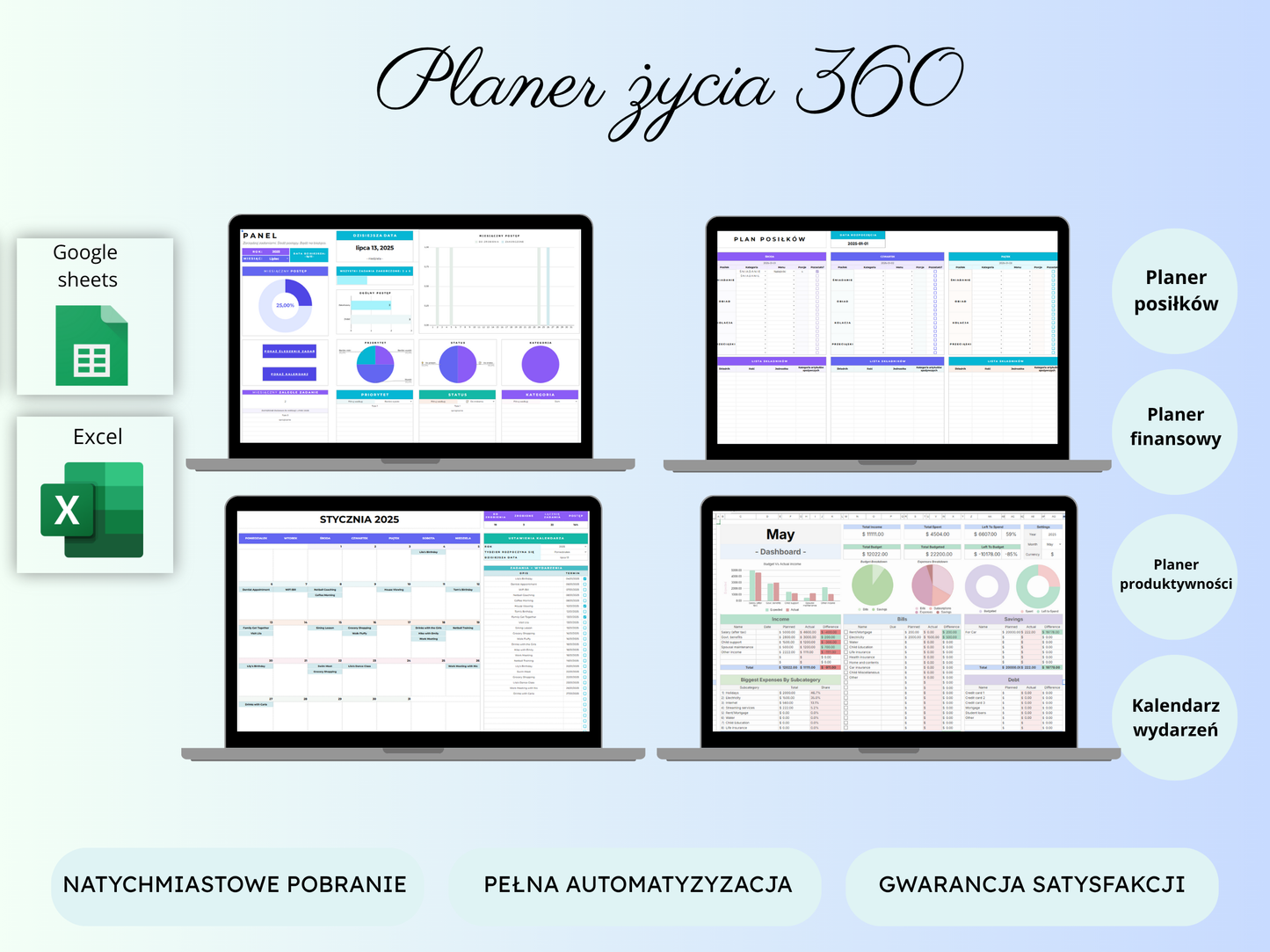 Planer Życia 360 - Zestaw Czterech Planerów