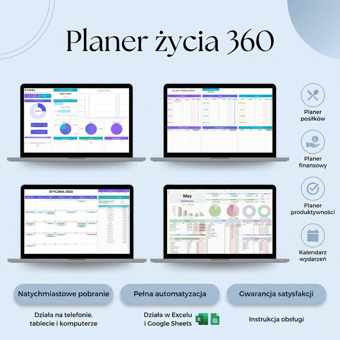 Planer Życia 360 - Zestaw Czterech Planerów